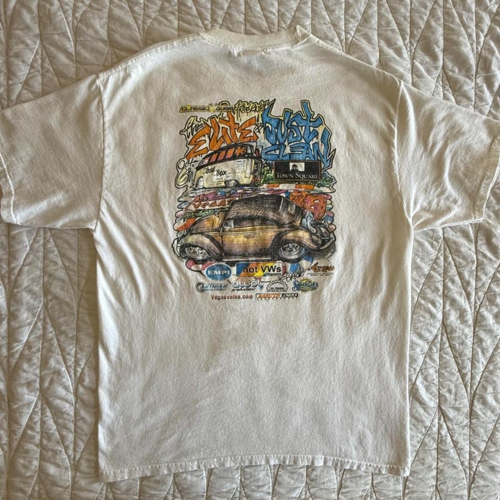 Port and Company T-Shirt Mens Large White Good VW Las Vegas Classic V-Dubs - Picture 3 of 7